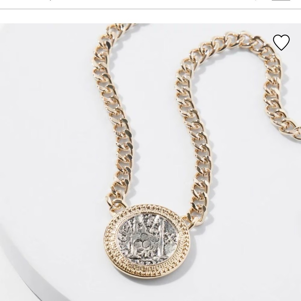 Gold and Silver Coin Pendant Necklace